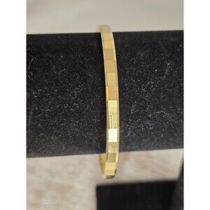 Vintage Monet Gold Tone Bangle Bracelet Stack Faceted Classic Elegant Layer #125